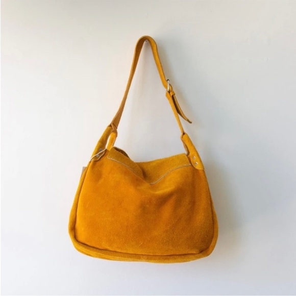 A Detacher Annabel marigold suede bag NEW - Picture 2 of 12
